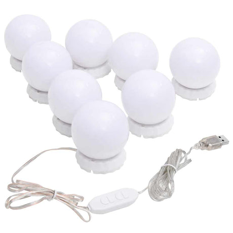 Vidaxl -spegelbelysning med 8 LED -lampor varm vit och kall vit