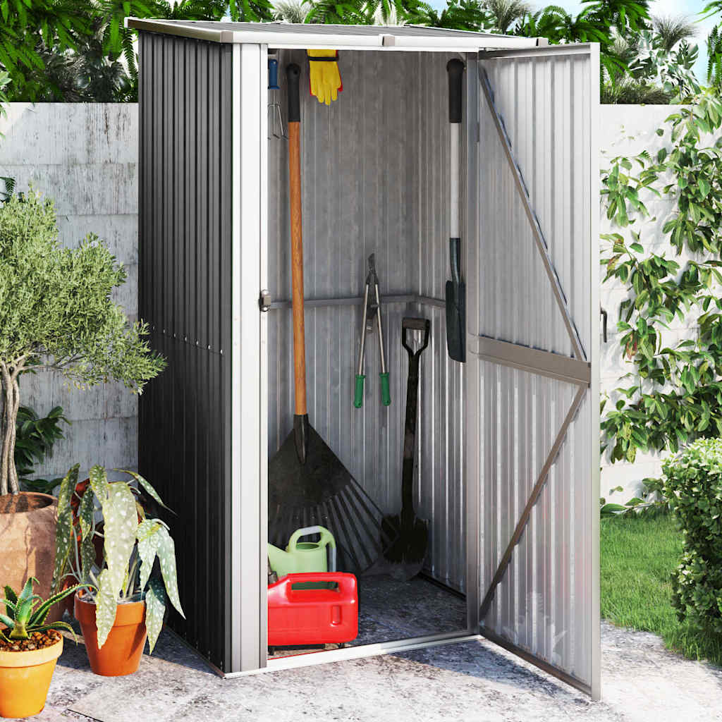 Vidaxl Garden Shed 118,5x97x209,5 cm galvanisert stål Antracitt