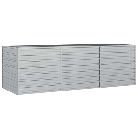 Vidaxl Planter je dvignil 240x80x77 cm pocinkano jekleno srebro