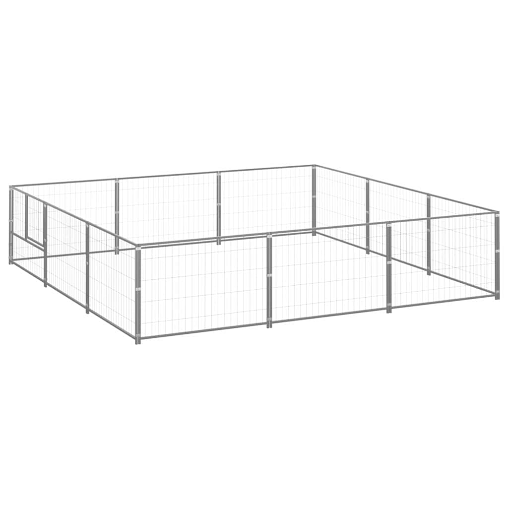 Vidaxxl Hondshaus 9 m² Stahl Sëlwer