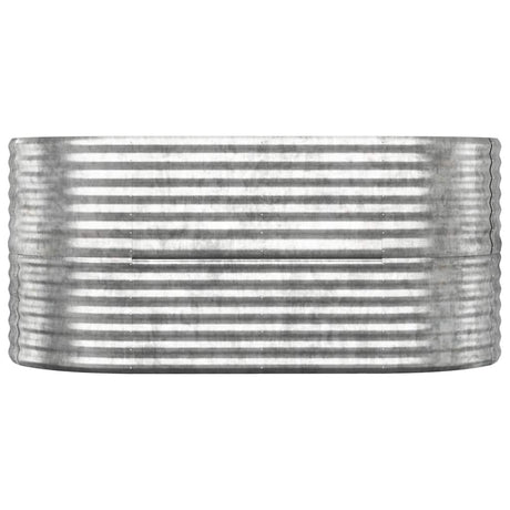 VIDAXL -Pflanzer 152x80x68 cm Pulver -mit Silber gefärbter Stahlbeschichtter