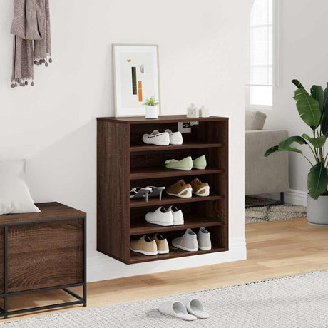 Vidaxl Schuhschrank 60x35x70 cm Schnitt Holzbraune Eiche Farbe