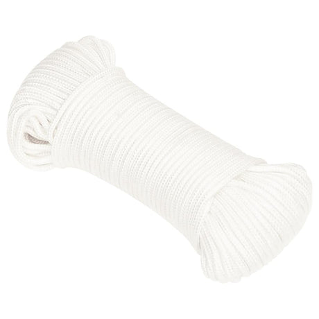 Vidaxl boat rope 5 mm 100 m polypropylene solid white
