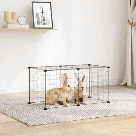 Vidaxl Pet Cage with 8 Panels 35x35 cm Steel Black