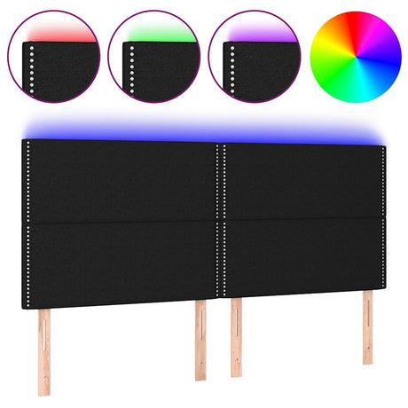 Vidaxl hoofdbord led 160x5x118 128 cm stof zwart
