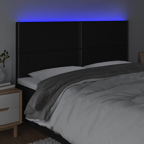 Vidaxl hoofdbord led 160x5x118 128 cm stof zwart