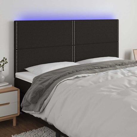 Vidaxl hoofdbord led 160x5x118 128 cm stof zwart