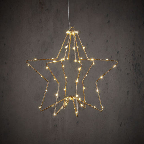 Andere Marken Hängestern 60 LEDs warmweiß 32x30 cm gold