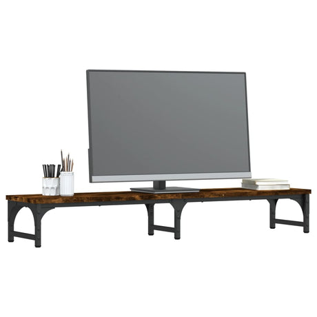 Vidaxl monitor stand 105x23x15.5 cm processed wood smoked oak color