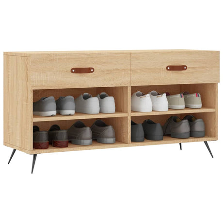 Vidaxl shoe bench 102x35x55 cm finished wood Sonoma oak color