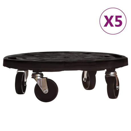 Vidaxl plantentrolleys met wielen 5 st 275 kg diameter 40 cm zwart