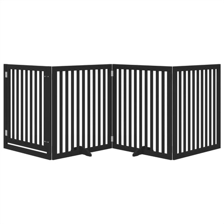 Vidaxx foldable dog gate 4 panels 320 cm poplar wood black
