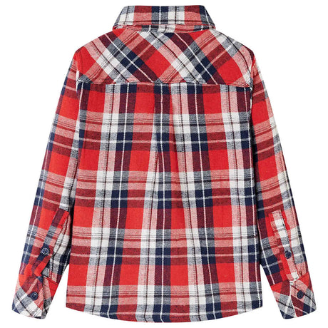 Vidaxl checked children's shirt 116 red and navy