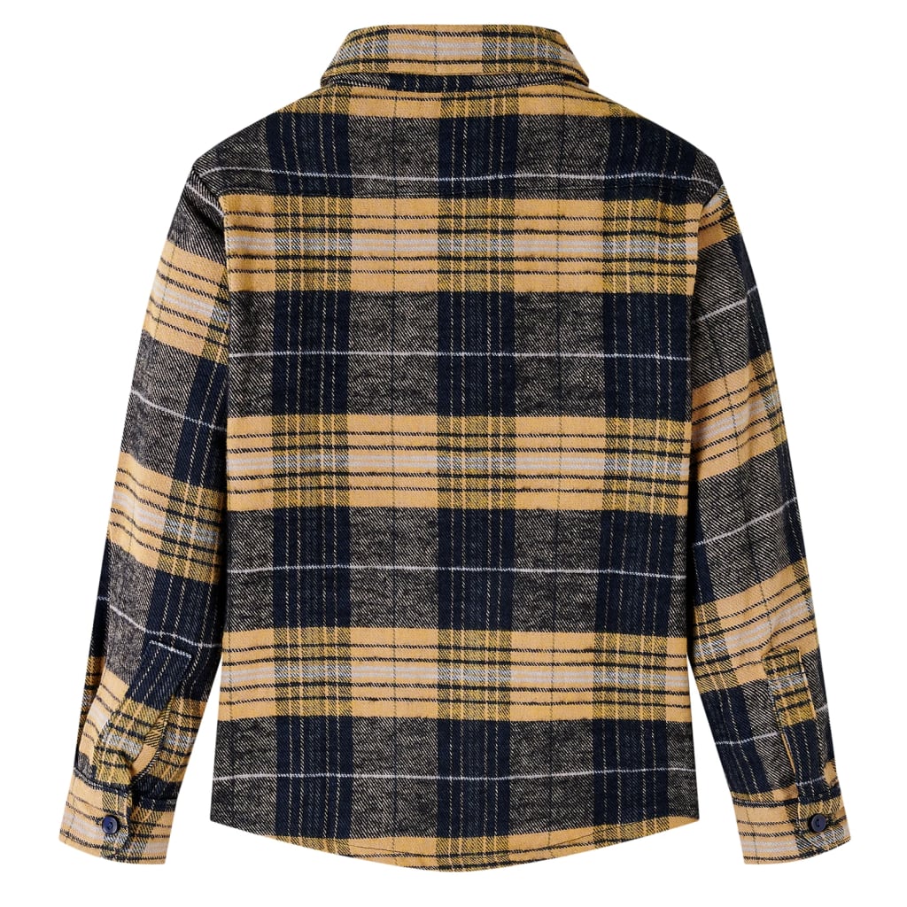 Vidaxl kids' checkered shirt 104 yellow and black
