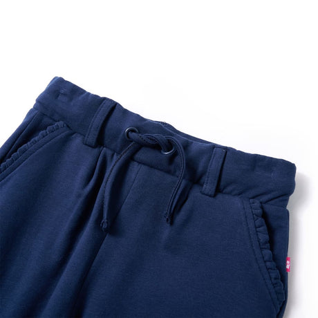 Vidaxl children's trousers with drawstring 140 navy blue