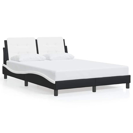 Vidaxl bedframe zonder matras zadar kunstleer zwart en wit 140x200 cm