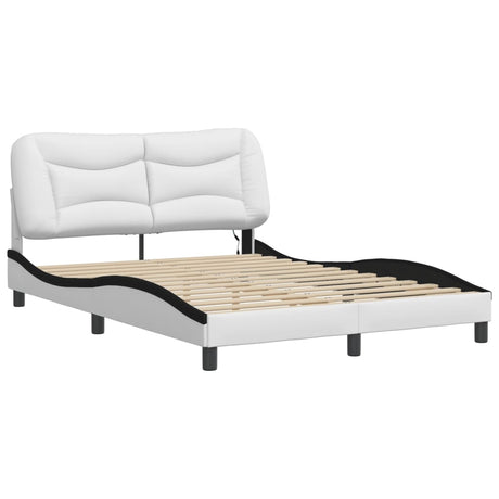 Vidaxl bedframe met led zonder matras hvar wit en zwart 120x200 cm