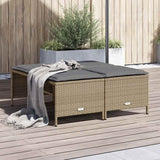 Vidaxl tuinkrukken met kussens 4 st poly rattan beige