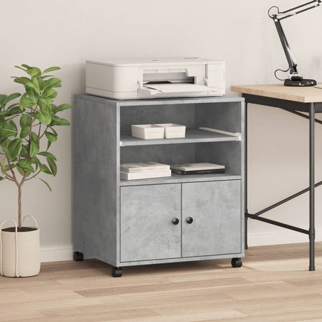 VidaXL printer cabinet with wheels 60x48x74 cm concrete gray