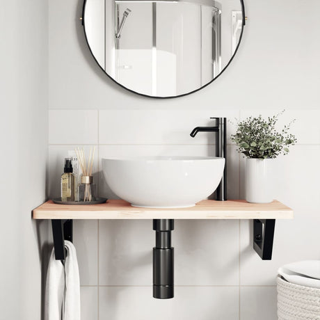 VidaXL Wall brackets for sink 2 pcs trapezoid steel black