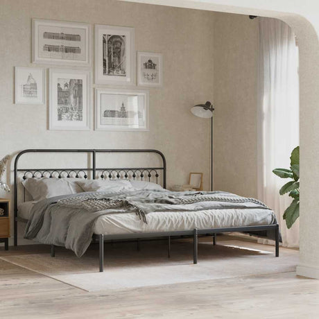 Vidaxl vervangend hoofdbord 180 cm metaal zwart