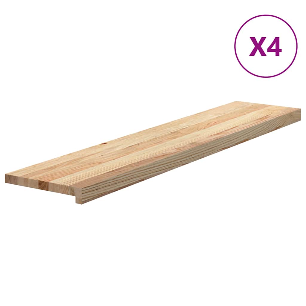 Vidaxx trappsteg 4 st 120x25x2 cm obehandlad massiv ek