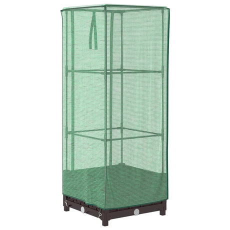 Sadzarka Vidaxx podniesiona z osłoną szklarni o wymiarach 40x40x123 cm imitująca rattan