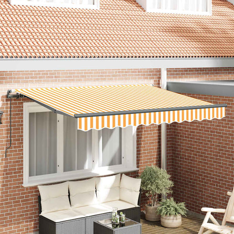 Vidaxl uitschuifbare luifel geel 250 x 200 cm stof