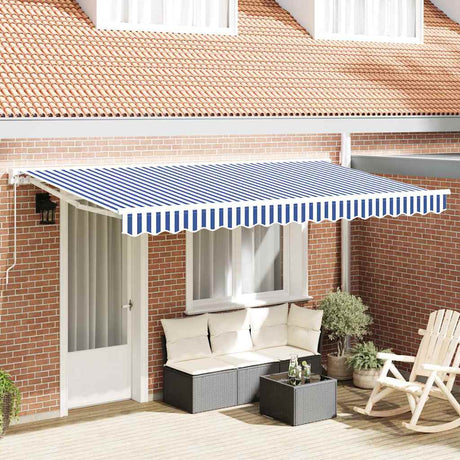 Vidaxl zijde frame blauw en wit 400 x 200 cm polyester met pu-coating