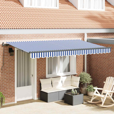 Vidaxl uitschuifbare luifel blauw 400 x 200 cm stof