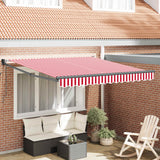 Vidaxl uitschuifbare luifel rood en wit 300 x 250 cm
