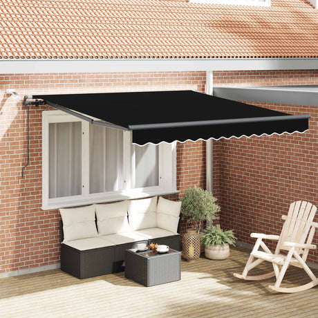 Vidaxl uitschuifbare luifel zwart 300 x 250 cm polyester