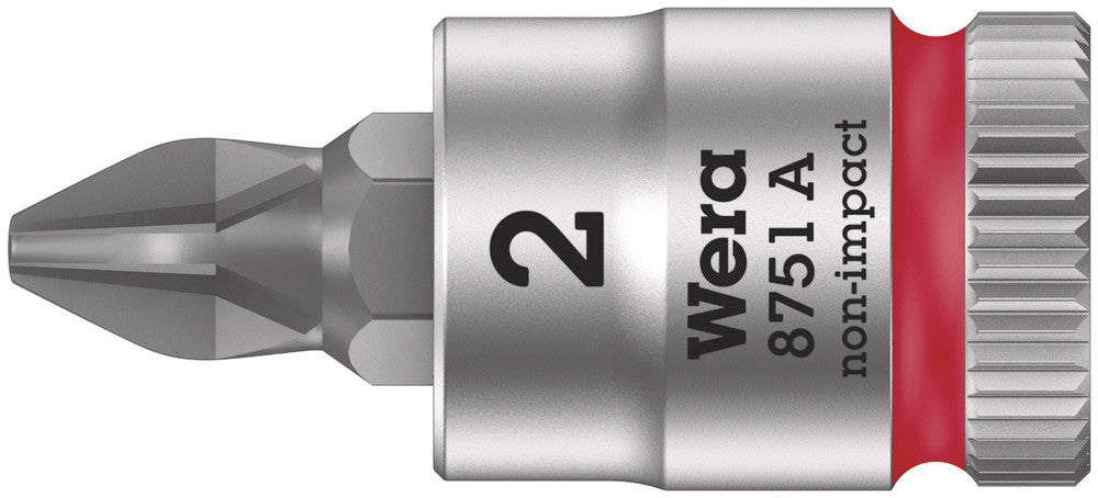 Wera 8751 eine Zyklop-Bit-Stecknuss-Kombination mit 1 4-Antrieb, PH 2 x 28 mm – 1 Stück – 05003351001