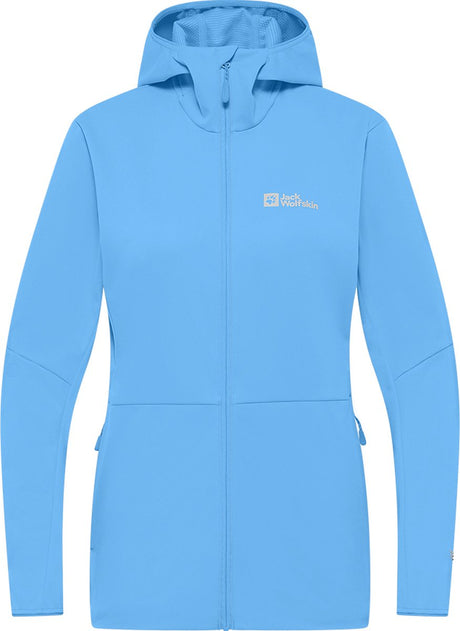 Jack wolfskin feldberg hoody mid blue softshell jacket women