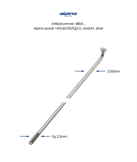 Spa. 270-14 Alpina Ø2,00 mm FG 2.3 verzinkt - Silber (144 Stücke)