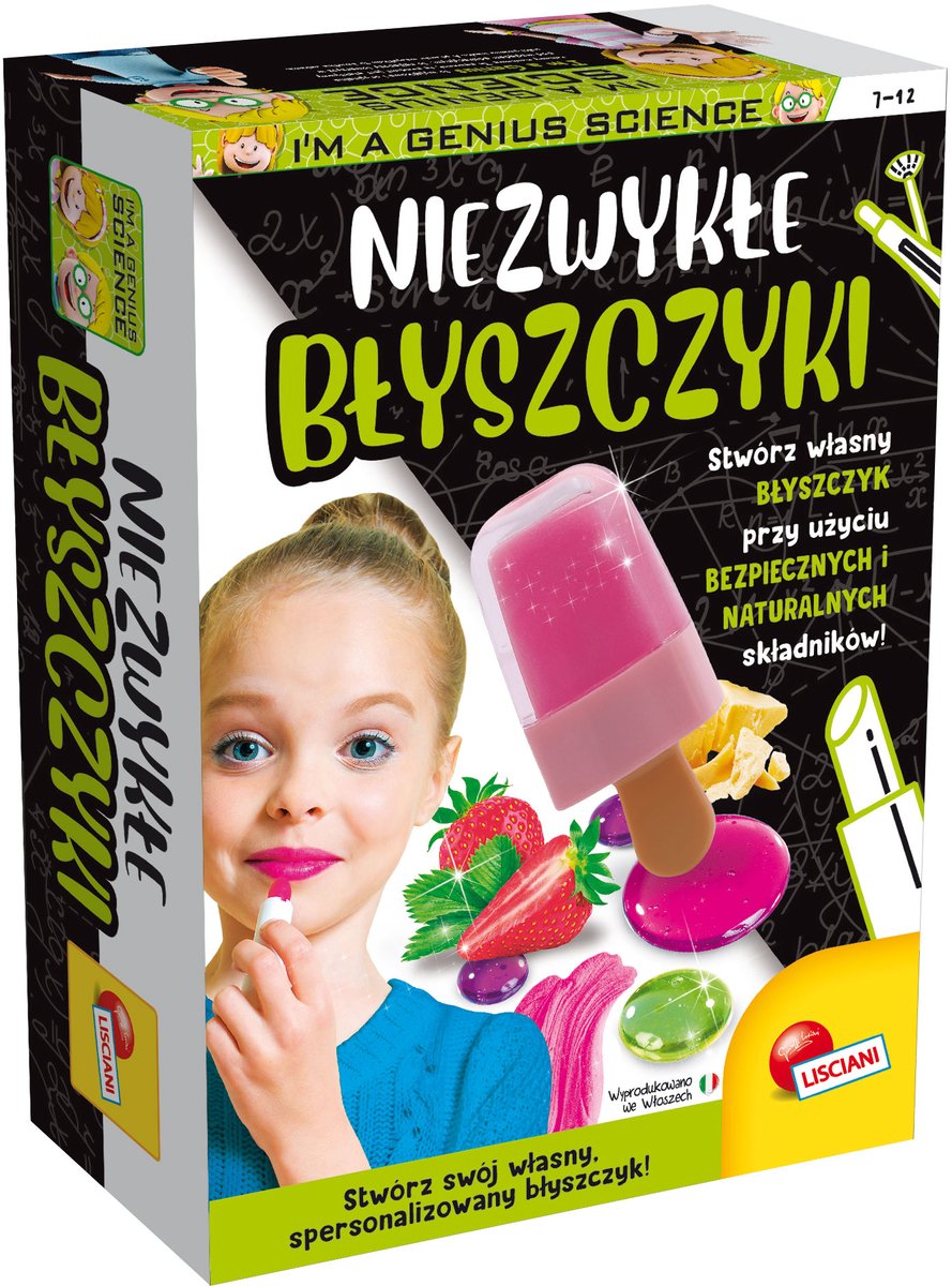 Lisciani i'm genius – lip gloss maker set – colorful scented – natural ingredients – 7+