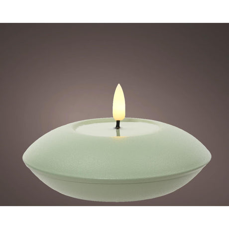 Decoris LED outdoor candle iron h6.5cm green