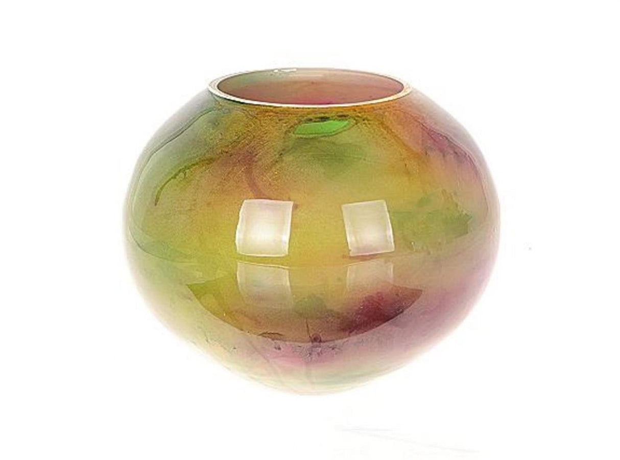Hbx natural living vase afrara glass dia22x17cm multicolored