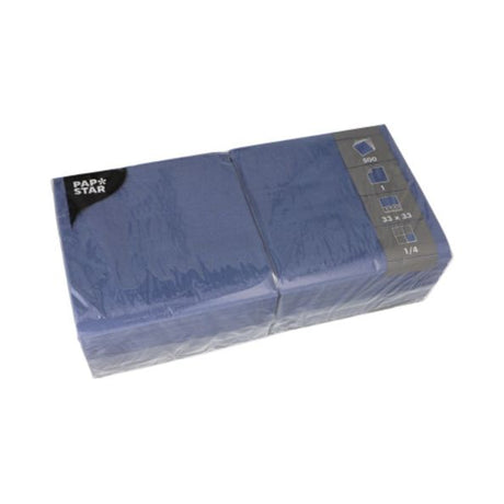 Papstar napkin blue 1-ply 33x33 cm 1/4 fold (500 pieces)