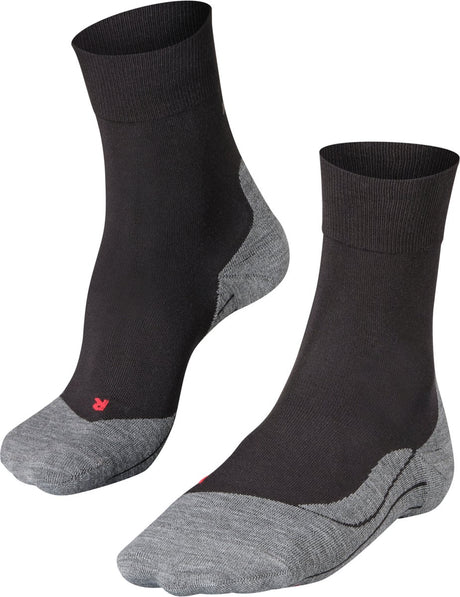 Falke ru4 material funcional de algodão anti-bolhas meias de corrida masculinas pretas - tamanho 39-41