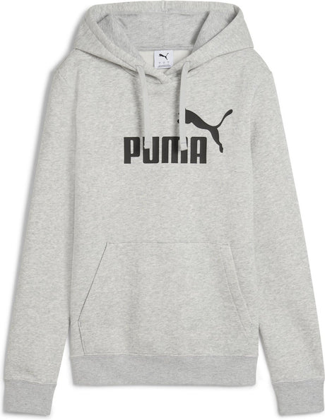 Puma ess no. 1 logo hoodie fl dames sporttrui - light gray heather