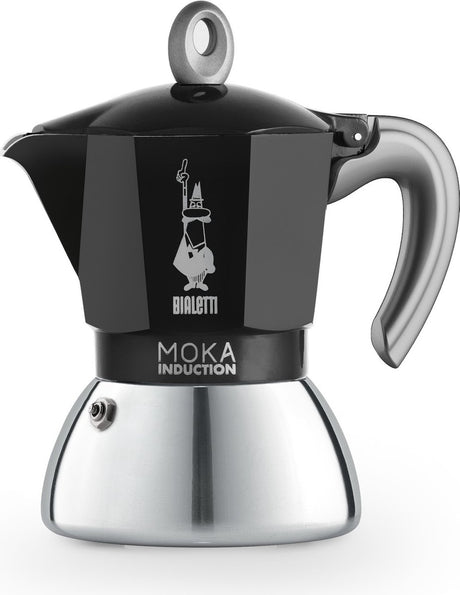 Bialetti moka induction black percolator – 4 cups – 150 ml – suitable for induction