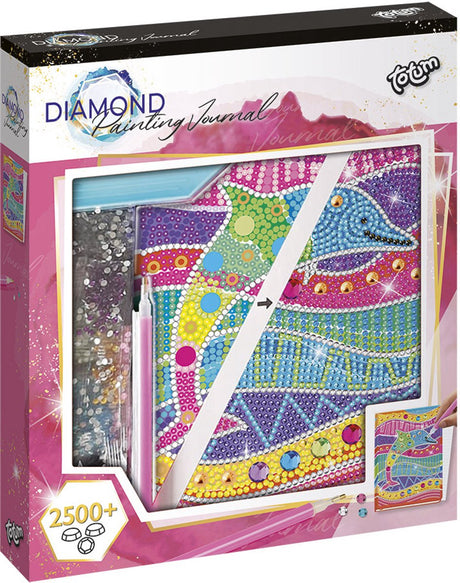 Totum dolphin notatbok dagbok diamant male leker jenter inkl. 2000 rhinestones håndverk skrivebok gavetips fra 6 år