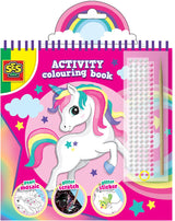 Ses creative ses doe leabhar dathúcháin glitter 3 in 1