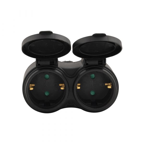 Stecker-Duo-Adapter + Hof mit Klappe