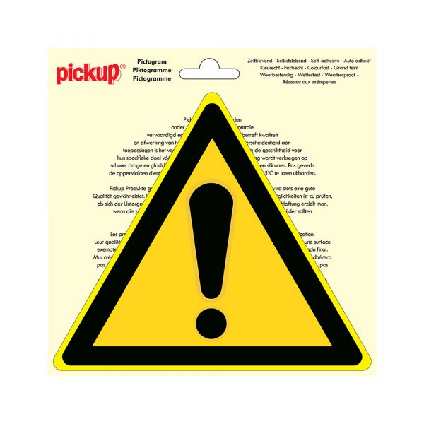Hazard sticker - 200 mm triangle.