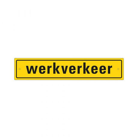 Work traffic sign incl. suction cups - 80x400 mm with drill holes.