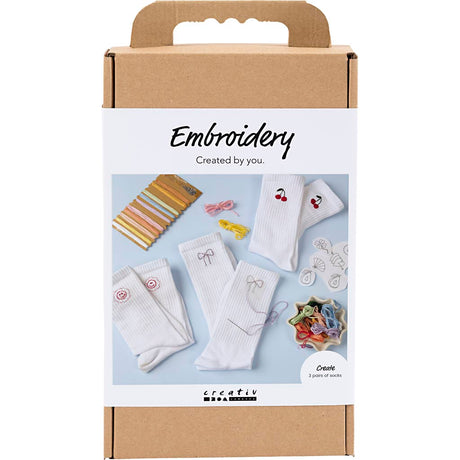 Creativ company https: www.cchobby.nl hobbyset-embroidery-socks-white-1-box