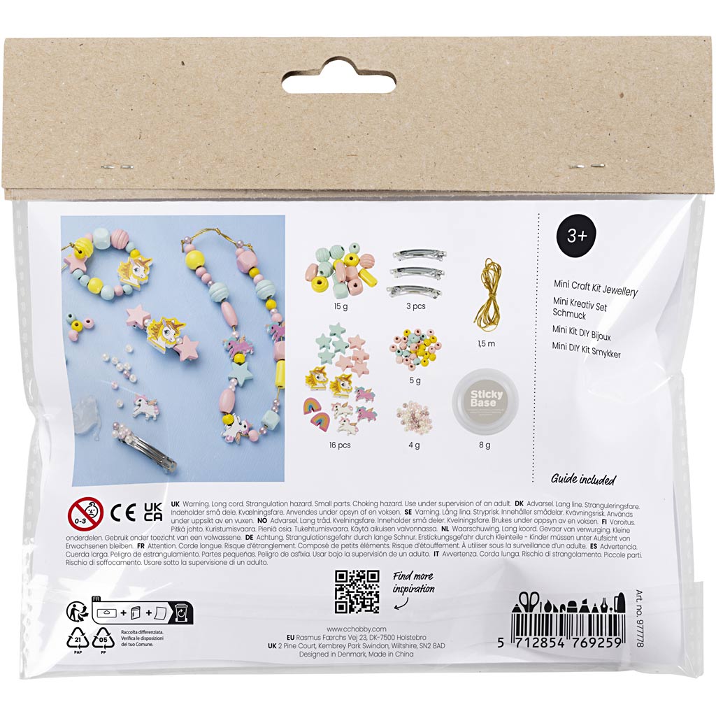 Creativ company https: www.cchobby.nl mini-hobbyset-jewelry-necklace-bracelets-earrings-light blue-light red-yellow-1-box