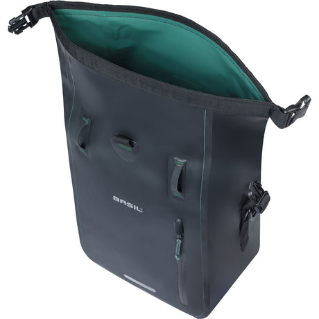 Basil enkel cykelväska rivo m presenning mik 12-15l 14 x 25 x 38 cm - svart